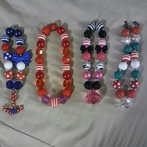 Toddler Girls Chunky Necklaces -set of 4